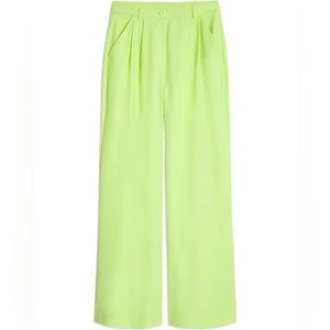 WeWoreWhat Neon Green Pleated High Rise Pants